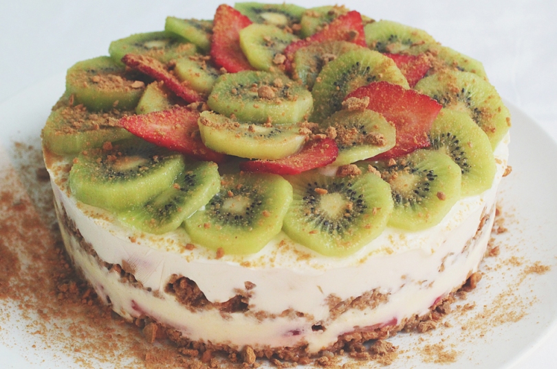 Strawberry Kiwi Lime Yoghurt Cake